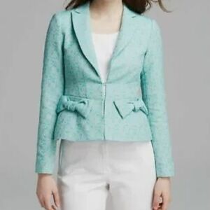 Nanette Lepore Lost In Love Tweed Bow Pocket Jacket, Size 6